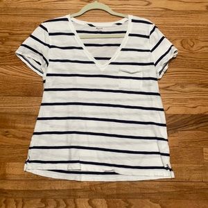 Madewell striped pocket tee vneck